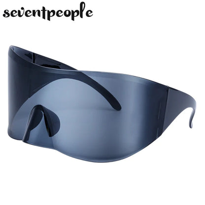 2024 Luxury Brand Mask Rectangle Sunglasses - Oversized Punk Steampunk Y2K Designer Shield Goggles for Women & Men