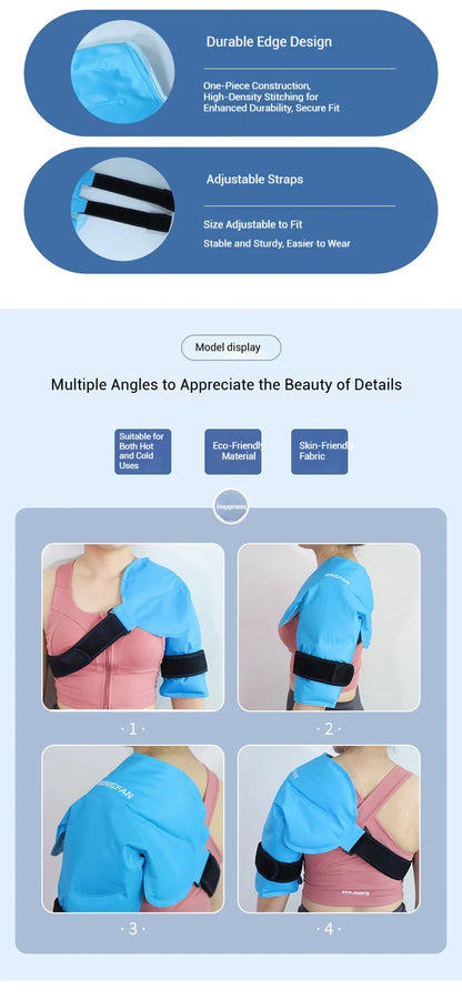 Adjustable Shoulder Ice Pack Wrap — Hot & Cold Gel Compress Support for Pain Relief & Injury Recovery