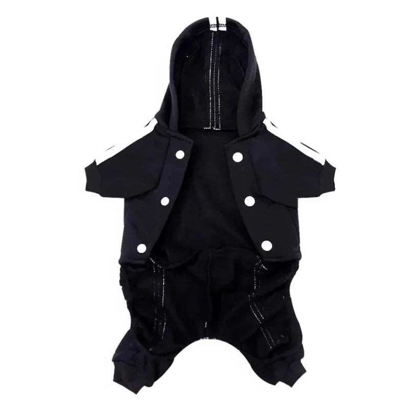 Adidog Dog Jumpsuit - Warm Hoodie Sweatshirt for Puppies, Pet Clothes for Yorkies and French Bulldogs, Stylish Coat Jacket