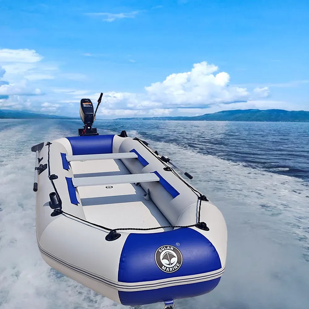 Savagemarine PVC Inflatable Belly Boat – River Fishing Kayak with Outboard Engine Mount, Lure Fishing Raft Boat