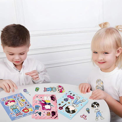 8/16/24pcs K-Pop Demon Hunters Puzzle Stickers – Cute Cartoon DIY Decals for Phone, Laptop & Luggage