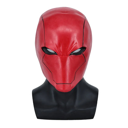 Red Hood Superhero Cosplay Mask — Latex Helmet for Adults, Halloween, Carnival & Masquerade Costume Prop