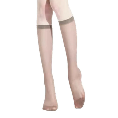Women’s Ultra-Thin Nylon Knee-High Socks - 5 Pairs Sheer Stretch Stockings for Summer