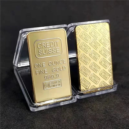 Simulation 1 OZ Gold Plated Credit Bullion Bar – Sussie Gold Ingot Bullion Replica