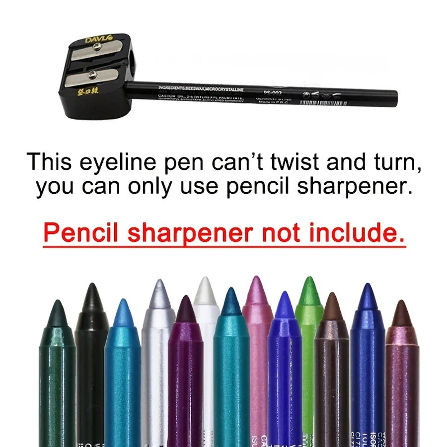 14 Color Metallic Eyeliner Pen – High Pigmented, Pearly Shimmer, Smokey & Punk Style, Long-Lasting & Waterproof
