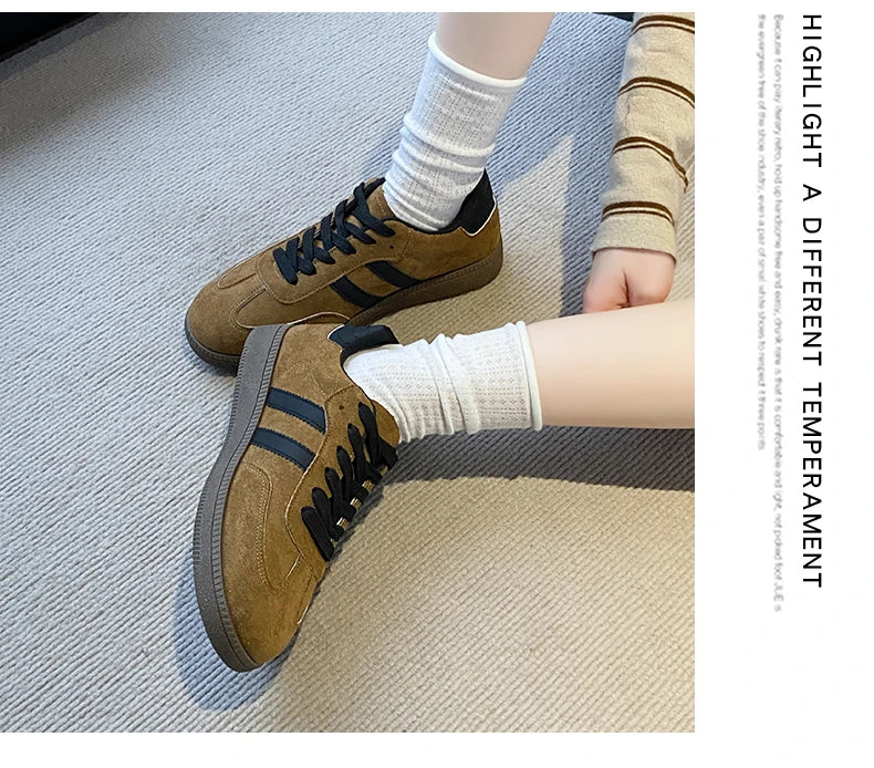 Women’s Casual Lace-Up Shoes | Lightweight Anti-Slip Flat Sneakers for Outdoor Walking