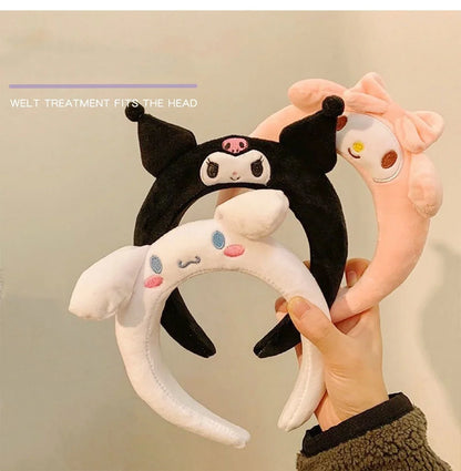Sanrio Cartoon Hairband – Kuromi, My Melody, Pom Pom Purin & Cinnamoroll Plush Headband, Cute Hair Accessories for Girls Gift