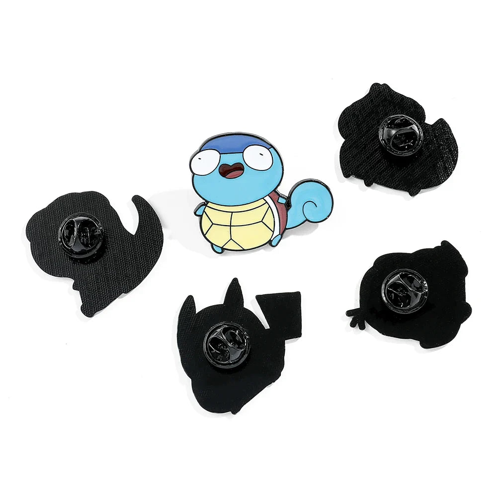 Kawaii Anime Enamel Pins — Cute Psyduck, Pikachu & Charmander Brooches for Kids, Hats & Accessories Gifts