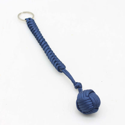 Black Monkey Fist Steel Ball – Outdoor Self-Defense Keychain for Survival & Personal Protection