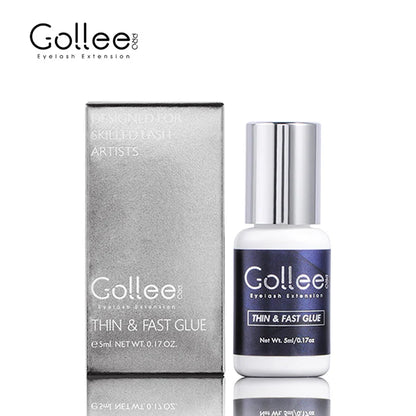 Gollee 0.5–1s Fast-Drying Eyelash Extension Glue – No Odor, No Irritation Adhesive for Lash Extensions, Professional Makeup Supplies