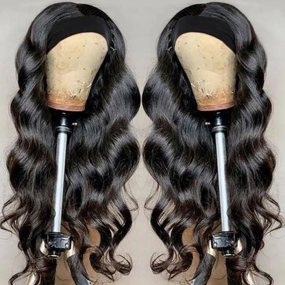 180% Density Body Wave Headband Wig — Brazilian Remy Human Hair, Ready-to-Wear
