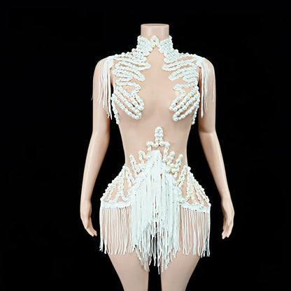 Sexy Shiny Silver Sequin & Black Spandex Jumpsuit — 2025 Women’s Prom, Dancer & Stage Performance Costume