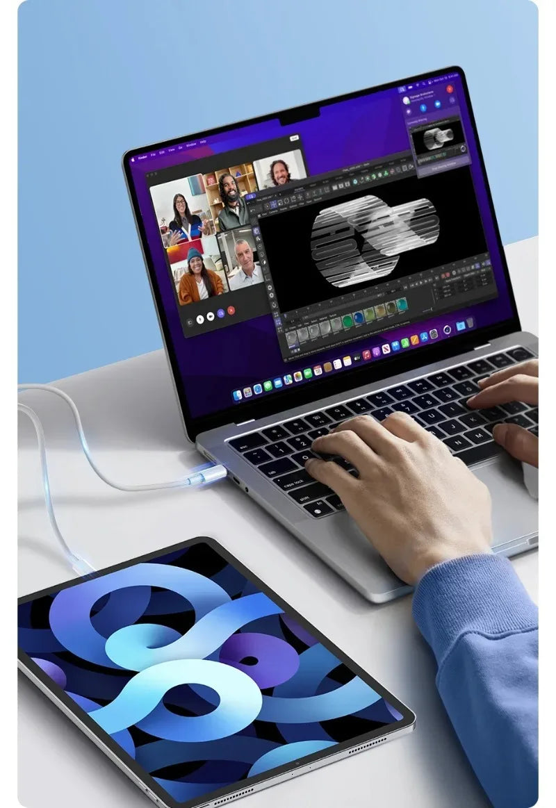 PD 60W USB-C to USB-C Fast Charging Cable – 2M Power Delivery Cord for iPhone 6-16 Series, iPad & USB-A Devices