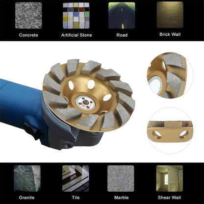 5-Inch Diamond Grinding Cup Wheel – Abrasive Sanding Disc for Angle Grinder, Wear-Resistant Concrete & Stone Polishing Tool
