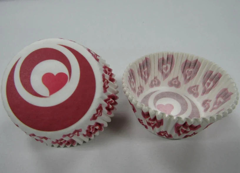 100PCS Animal Print & Pink Heart Cupcake Liners – Zebra, Leopard & Cow Pattern Muffin Baking Cups for Weddings & Parties