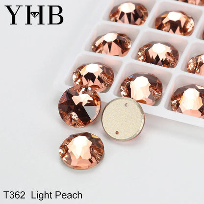 YHB XIRIUS AB Moonlight Glass Crystal — Flatback Sew-On Rhinestones for Garments, Clothes & Bags