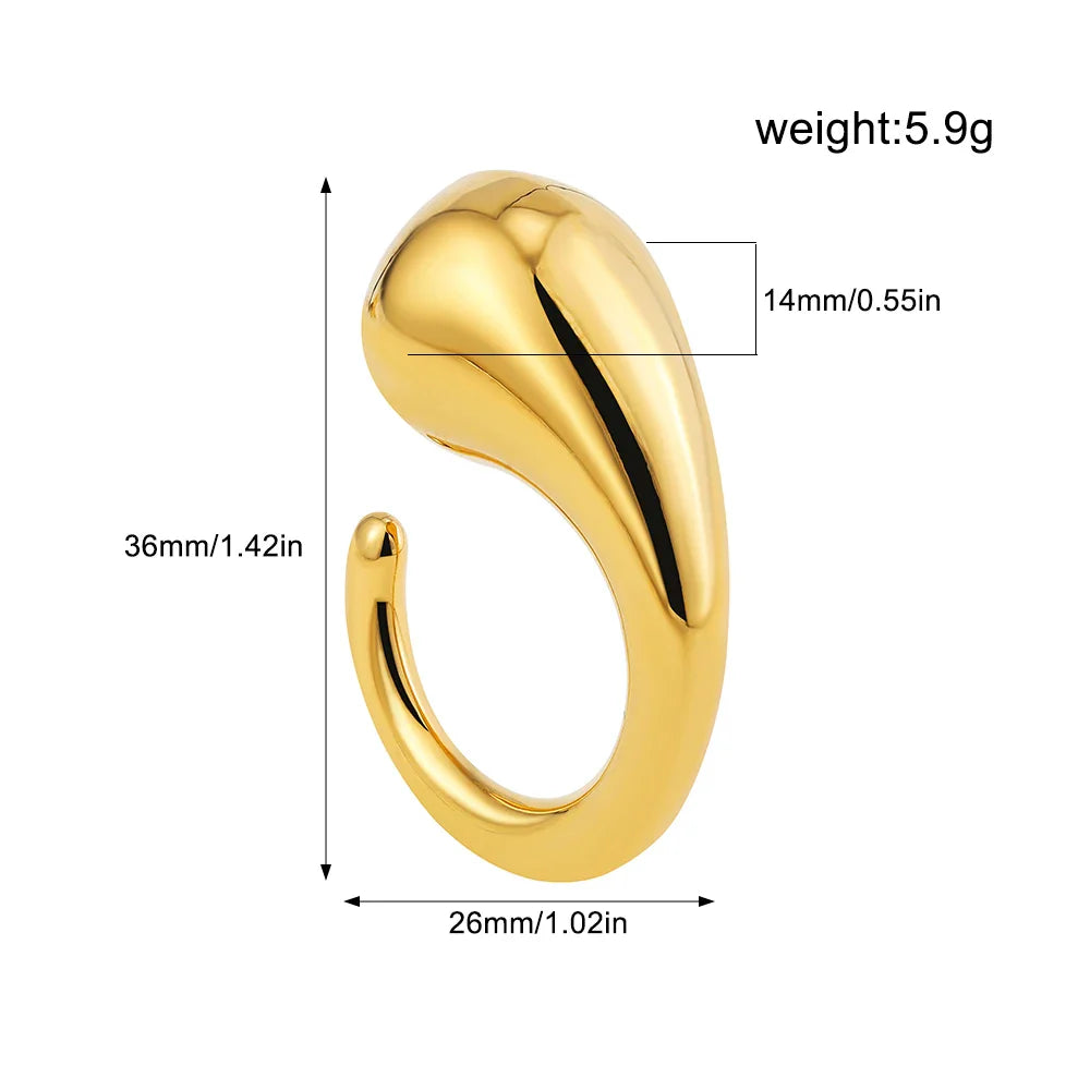 Vintage Stainless Steel Chunky Ring – Punk Irregular Adjustable Open Ring for Women, Wedding Jewelry Gift