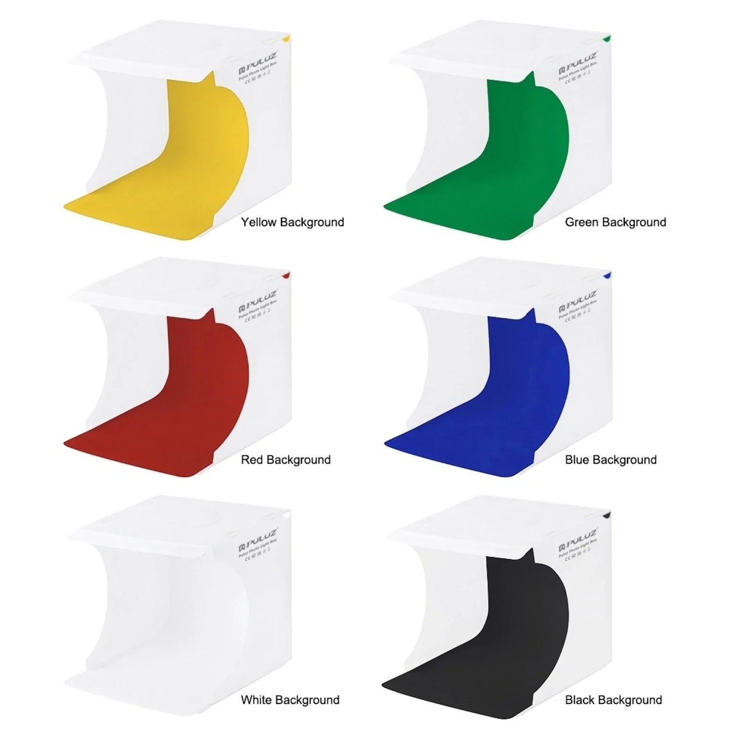 PULUZ 20cm Mini Folding Portable LED Light Box – 550LM Photo Studio Tent Kit with 6 Color Backdrops