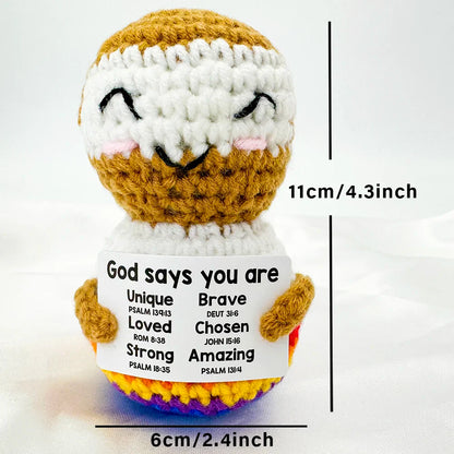 Positive Energy Crochet Doll — Handmade Knitted Plush Potato, Plant, Avocado, Bee & Animal Pocket Hug Emotional Support Gift