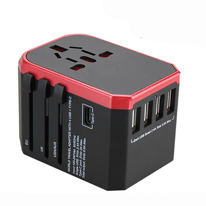 Melery Travel Smart Adapter – International Wall Plug with USB Type-C Charger for US, EU, UK, AU Compatible with iPhone, iPad & Android