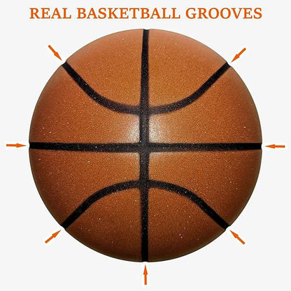 Silent Foam Basketball – Size 7/6/5, Indoor Grooved Airless Quiet Dribbling Training Ball Gift