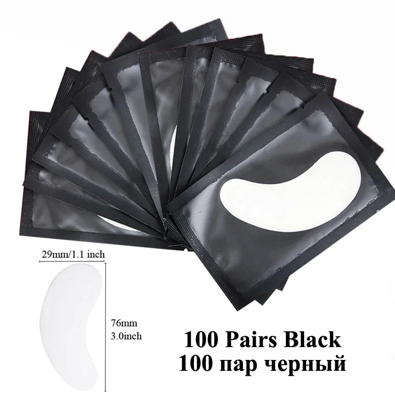 100 Pairs Eyelash Extension Eye Patches — Under-Eyelash Stickers for Lash Extensions and Eyelid Building Supplies