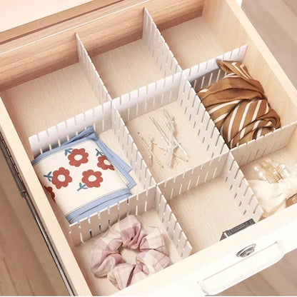 4/8PCS Adjustable Drawer Dividers – Durable Storage Organizer for Socks, Underwear, Cosmetics & Clothes