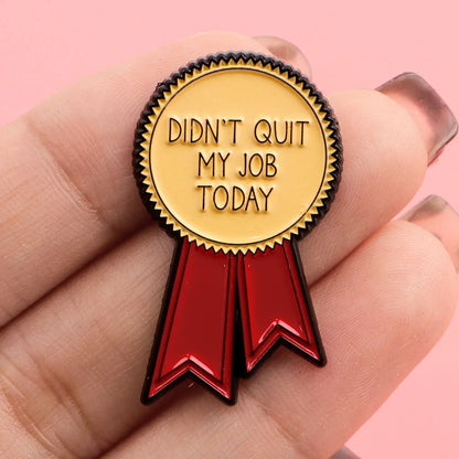 Today Ribbon Enamel Pin – Humorous Lapel Brooch for Backpack, Clothing & Accessories