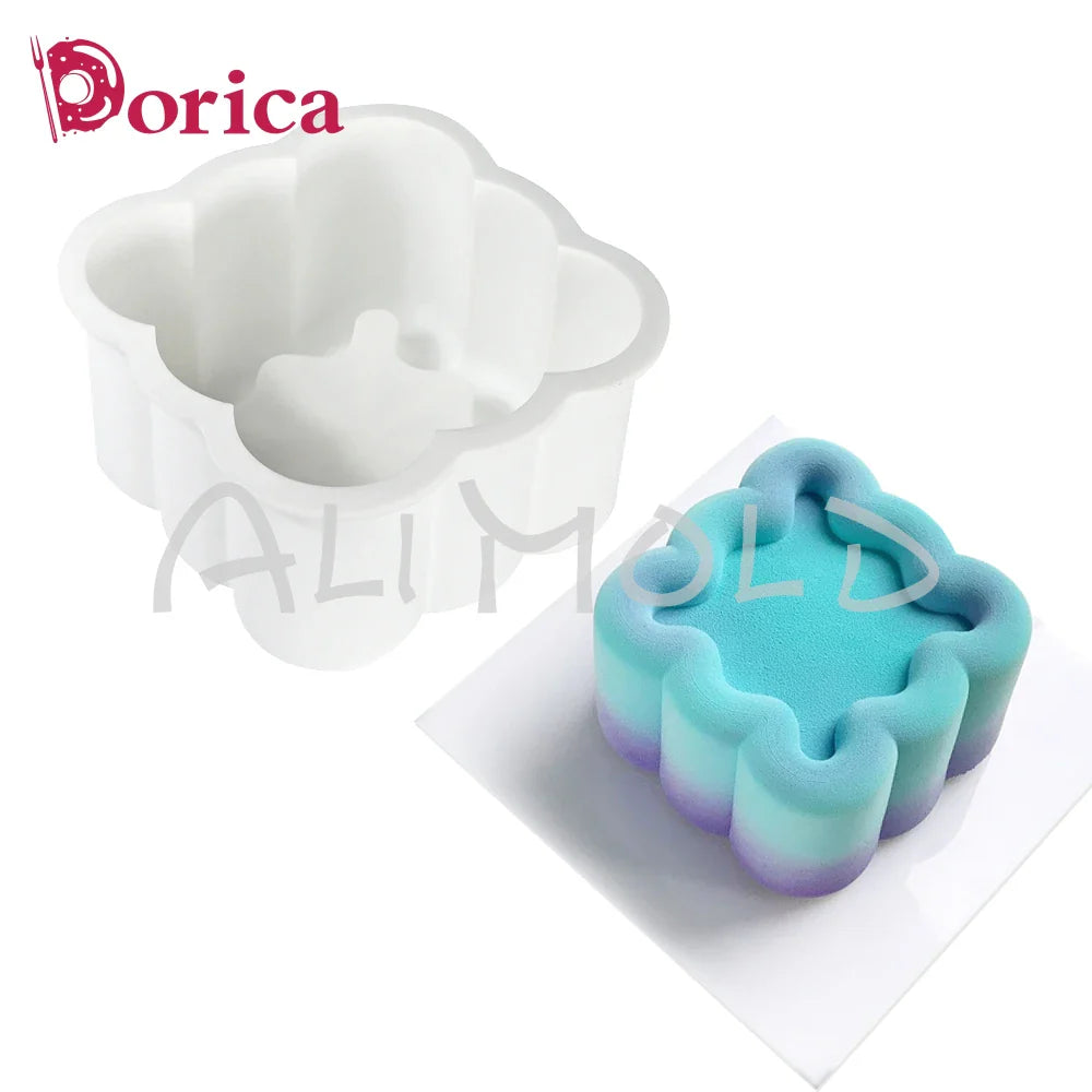 Dorica Silicone Baking Mold — Round, Heart, Star & Square Bento Cake, Chocolate, Mousse, Soap & Candle Moulds for Kitchen Bakeware