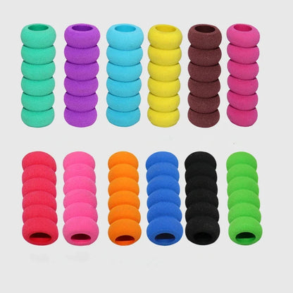 30pcs Pencil Grips - Soft Sponge Anti-Slip Finger Guards for Kids Handwriting Training Diamond Painting Pen Holders