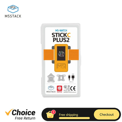 M5Stack M5StickC PLUS2 Mini IoT Development Kit - ESP32-PICO, IR, WiFi, 1.14-inch TFT Screen IoT Controller