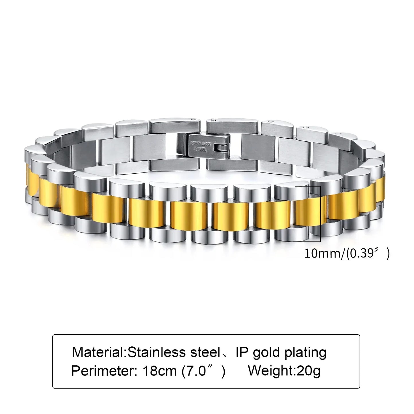 Vnox Stainless Steel Watchband Bracelet for Men & Women – Classic Link Chain Bangle Unisex Jewelry