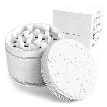 White Ceramic Coating Spice Grinder – 4-Layer 63mm (2.5") Nonstick Metal Herb Grinder
