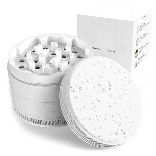 White Ceramic Coating Spice Grinder – 4-Layer 63mm (2.5") Nonstick Metal Herb Grinder
