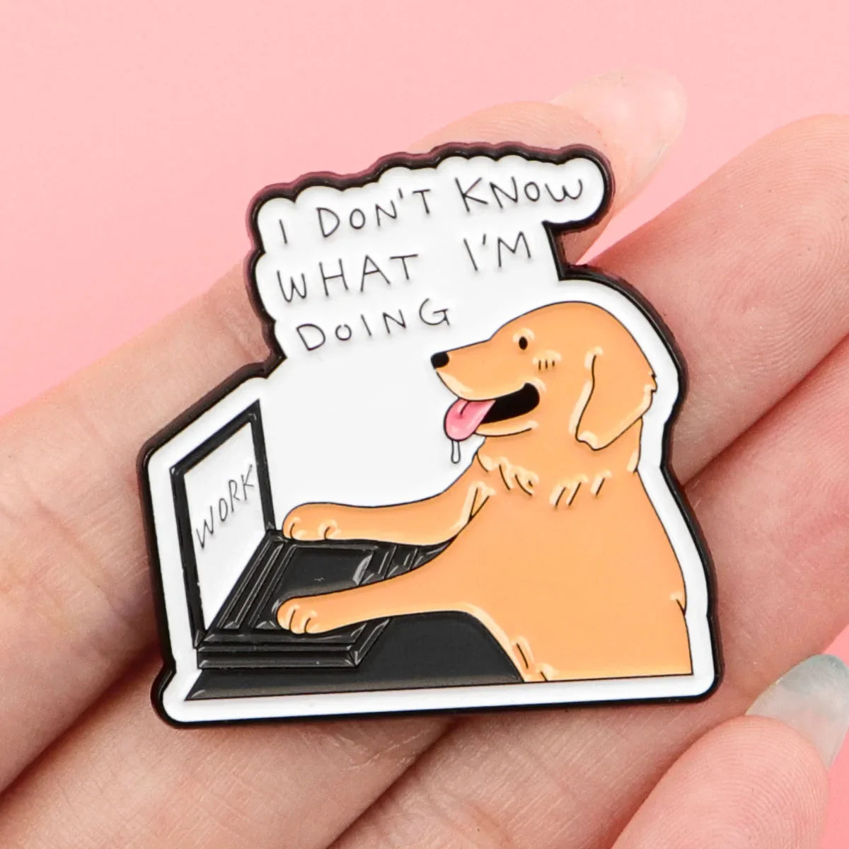Funny Dog Enamel Pin - Humorous Pet Brooch Badge for Backpack Clothing Lapel Jewelry Gift Accessories