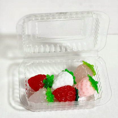 1/6 Miniature Dollhouse Fruit Set – Mini Peach & Grape with Box for Blythe, OB11, BJD Dolls