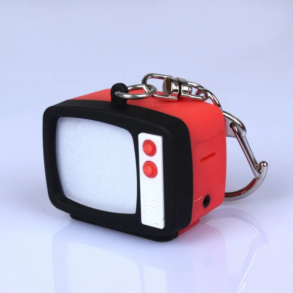 Retro TV Keychain – Miniature LED Television Pendant Toy for Kids & Home Decor