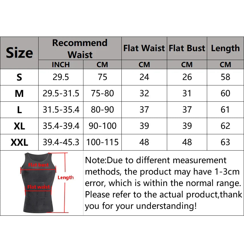 Men’s Compression Body Shaper Tank Top — Slimming Abs Abdomen Tummy Control Gym Workout Shapewear