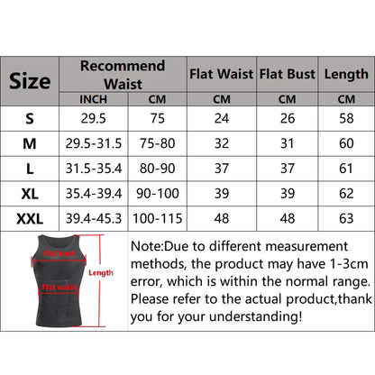 Men’s Compression Body Shaper Tank Top — Slimming Abs Abdomen Tummy Control Gym Workout Shapewear