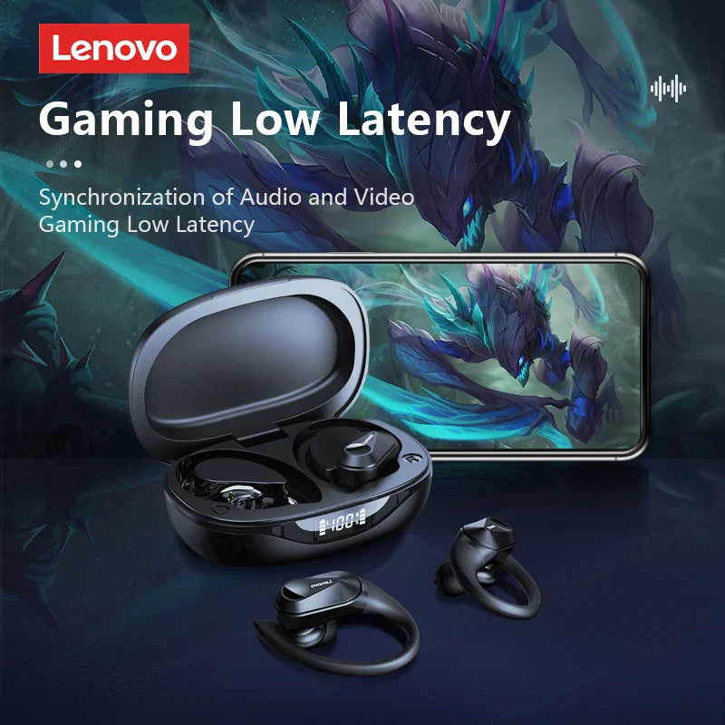 Lenovo LP75 TWS Sports Earphones — Bluetooth 5.3 Wireless, Waterproof HiFi Stereo, Noise-Reducing Earbuds with Mic