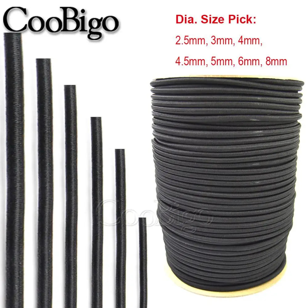 10 Meters Strong Elastic Bungee Shock Cord - Stretch String for Tent, Kayak, Boat, DIY Jewelry Making, and Garment Sewing (Available in Multiple Sizes)