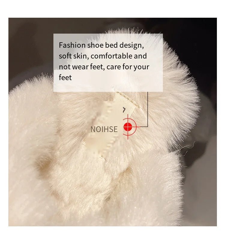 Sanrio Hello Kitty Winter Plush Slippers – Cute Fuzzy Warm Kawaii Women’s Home Shoes, Y2K Style, Non-Slip Outdoor Flats