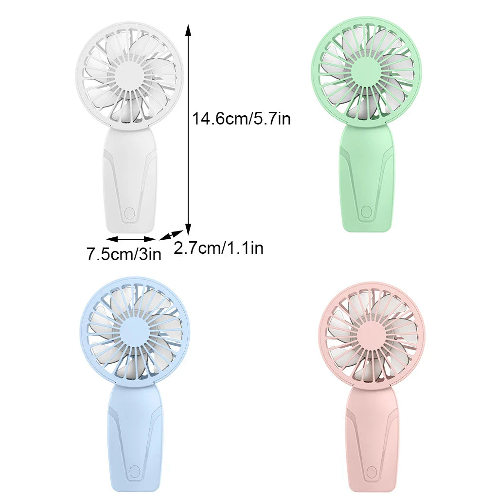 Portable Handheld Mini Fan – Lightweight ABS USB Rechargeable Pocket Fan for On-the-Go Cooling
