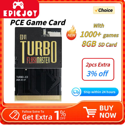 PCE Game Card — 1000+ Games Memory Storage for PC-Engine TurboGrafX NTSC/PAL Consoles