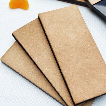 Handmade Wooden Handle Leather Sharpening Strop – Double-Sided Razor Knife Polishing & Home Sharpening Tool