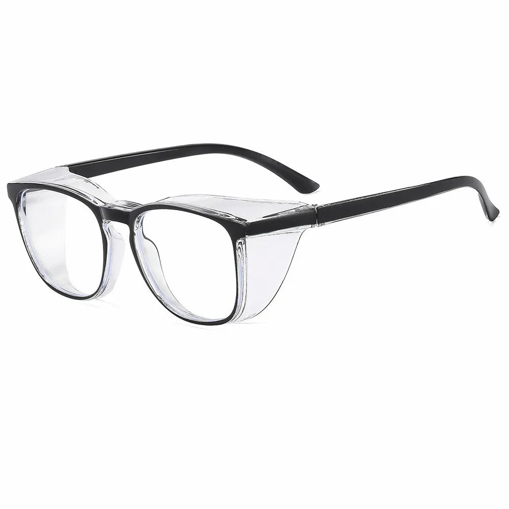 Clear Safety Glasses Anti-Fog Blue Light Blocking Square Frame Scratch Resistant Protective Work Eyewear for Men & Women Nurses