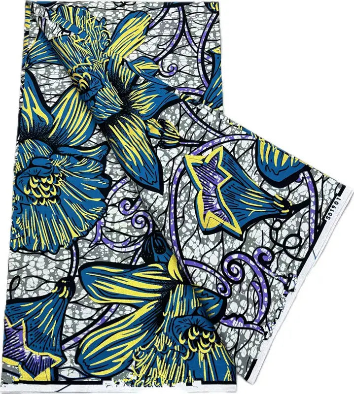 African Real Wax Print Fabric - 6 Yards 100% Cotton Ghana Ankara Loincloth Material