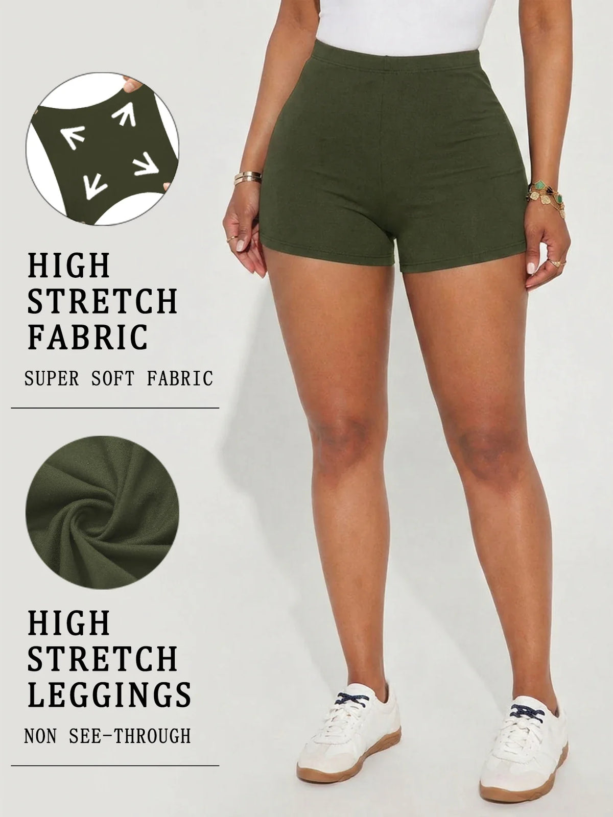 Women’s High Elasticity Biker Shorts – Super Soft Push Up Yoga, Running & Gym Fitness Activewear Shorts