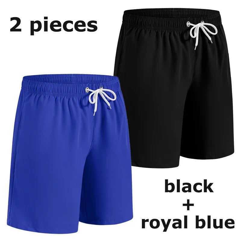 Men’s Quick Dry Swim Trunks – Summer Beach Board Shorts with Side Pockets Mesh Lined Swimwear Bathing Suit