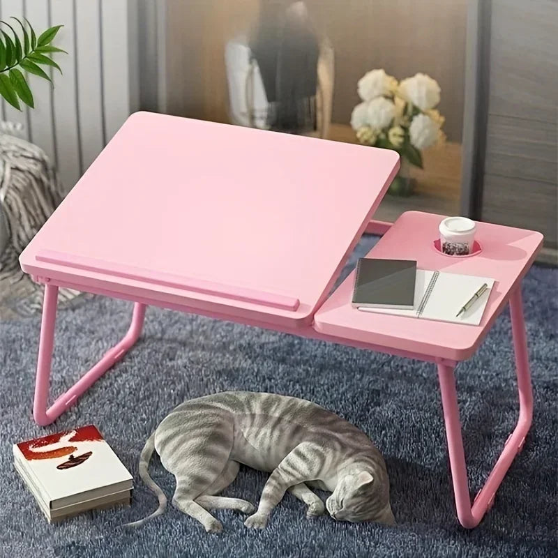 Ergonomic Foldable Laptop Desk – Adjustable Height Compact Computer Lazy Table for Bed & Sofa